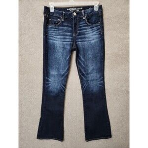American Eagle Skinny Kick Jeans Womens 12 Blue Dark Wash Super Stretch